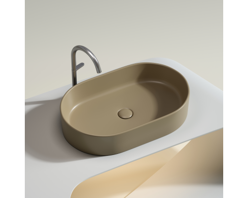 Чаша накладная овальная Ceramica Nova Element 60x38 Капучино Матовый