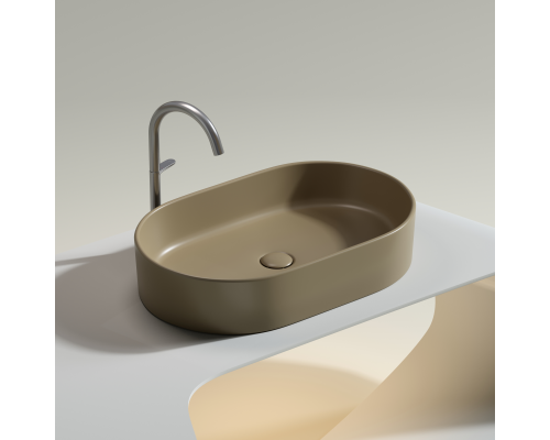 Чаша накладная овальная Ceramica Nova Element 60x38 Капучино Матовый