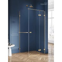 Душевое ограждение NEW TRENDY AVEXA GOLD BRUSHED R 80x90x200 золото
