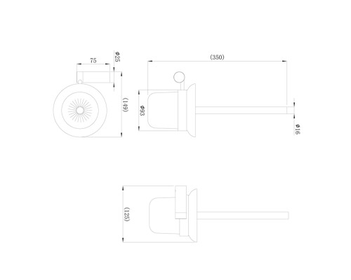 Настенный ерш для унитаза Raiber premium RPB-80009 Graceful, матовый черный