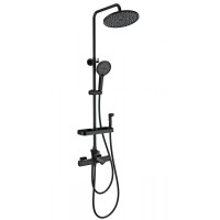 Душевая система с гигиеническим душем и термостатом Wonzon&Woghand, Черный матовый