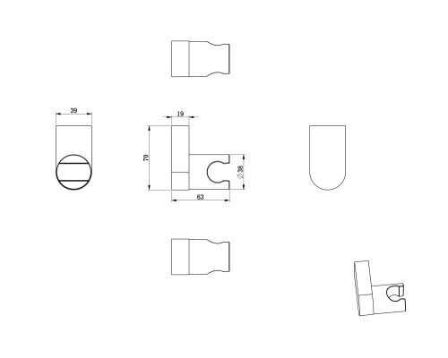 Настенный держатель Wonzon&Woghand, Брашированное золото WW-994207-BG