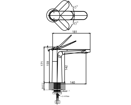 Смеситель на раковину Arrow AMP11868CP хром