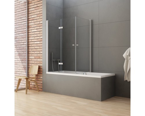 Шторка для ванны NEW TRENDY NEW SOLEO 120x70x140 L хром