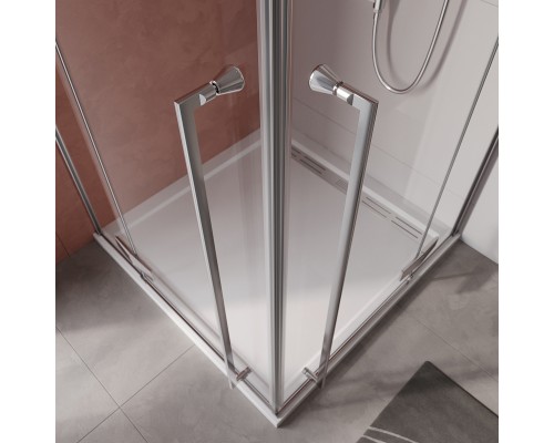 Душевой уголок Cezares Liner 100x100 LINER-A-2-100-C-Cr профиль Хром стекло прозрачное