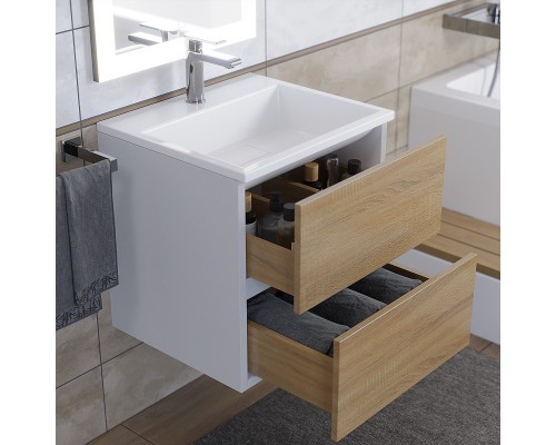 Раковина для ванной 50 см, Uperwood Barsa, белая глянцевая