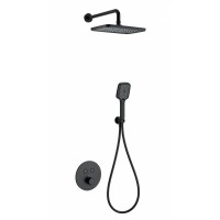 Душевая система с термостатом встраиваемая Wonzon&Woghand, Черный матовый