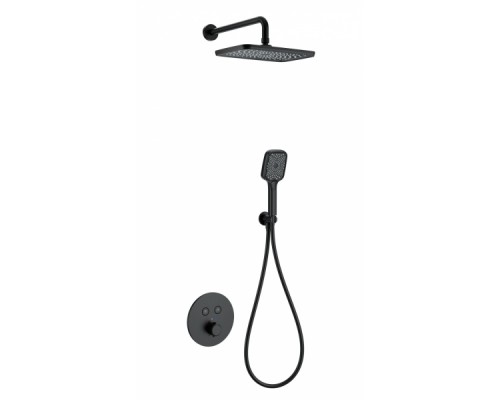 Душевая система с термостатом встраиваемая Wonzon&Woghand, Черный матовый
