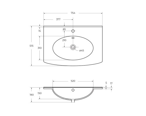Керамическая раковина Cezares 50132