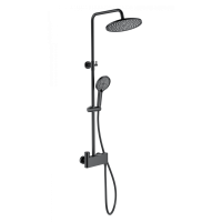 Душевая система с термостатом Wonzon&Woghand MUSE Corno, Черный матовый WW-B3110-MB