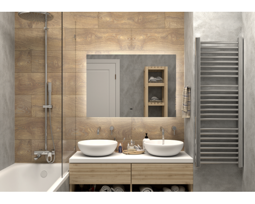 Зеркало Континент Trezhe 1000x700 ЗЛП400 с подсветкой с бесконтактным выключателем