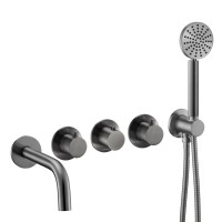 Смеситель термостатический для ванны встраиваемый Benesque Lumiere 11011603 черный брашированный