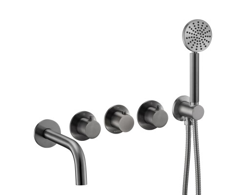 Смеситель термостатический для ванны встраиваемый Benesque Lumiere 11011603 черный брашированный