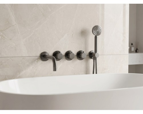 Смеситель термостатический для ванны встраиваемый Benesque Lumiere 11011603 черный брашированный