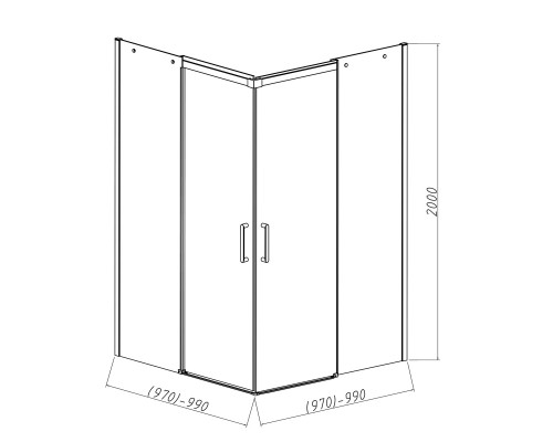 Душевой уголок Vincea Dice VSS-4D100CL 1000x1000 хром стекло прозрачное