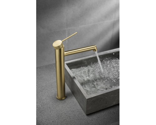 Смеситель для раковины Vincea VBF-2RM2BG однорычажный, брашированное золото