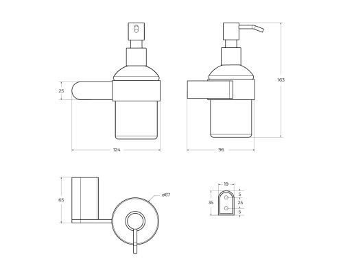 Дозатор для жидкого мыла Cezares Stylus STYLUS-SOIS-V-BORO Брашированное золото