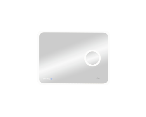 Зеркало Reflection Point с подсветкой, сенсором, увеличительным зеркалом и часами 80х70