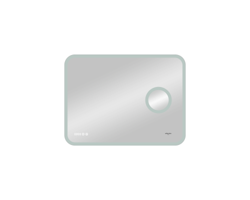 Зеркало Reflection Point с подсветкой, сенсором, увеличительным зеркалом и часами 80х70