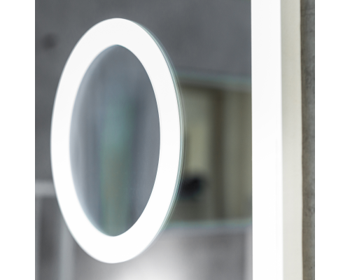 Зеркало Reflection Point с подсветкой, сенсором, увеличительным зеркалом и часами 80х70