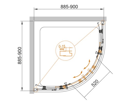 Душевой уголок Cezares ECO-R-2-90-C-Cr