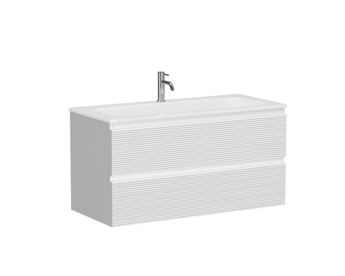 Тумба подвесная SANCOS Folk 995х445х500, c двумя ящиками, Bianco FL100W