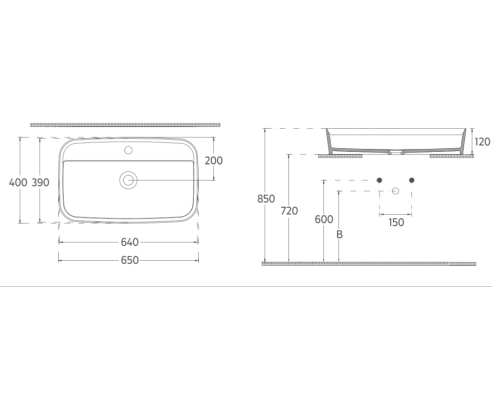 Раковина накладная ISVEA Peak 10PE65065SV 65 см белый 10PE65065SV