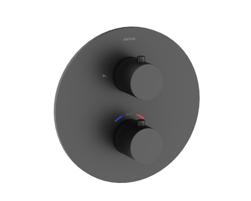 Душевой комплект с термостатом SANCOS Etna черный матовый, SC9010MB