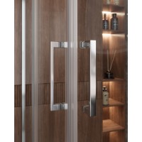 Душевой уголок Cezares Molveno AH-21 100х80 MOLVENO-AH-21-80+20-C-Cr-IV профиль Хром стекло прозрачное