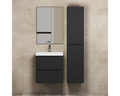 Тумба с раковиной подвесная Uperwood Tanos NEW 50х45х55 см, черная