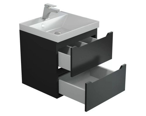 Тумба под раковину 50 см, Uperwood Tanos, черная матовая