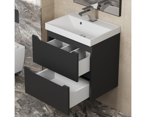 Тумба с раковиной Uperwood Tanos 50 см, черная