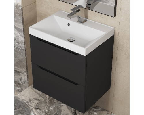 Тумба с раковиной Uperwood Tanos 50 см, черная