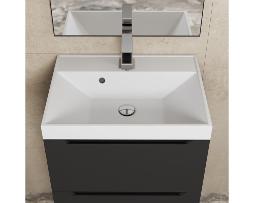 Тумба с раковиной Uperwood Tanos 50 см, черная