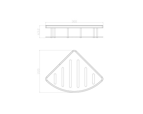 Полка для ванной угловая Wonzon&Woghand, Хром