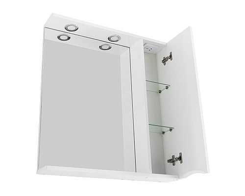 Зеркало со шкафом BelBagno MARINO-SPC-600/750-1A-BL-P-R 60 с подсветкой Bianco Lucido Зеркало со шкафом BelBagno MARINO-SPC-600/750-1A-BL-P-R 60 с подсветкой Bianco Lucido