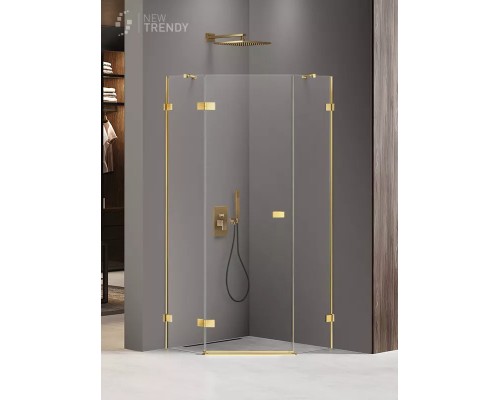 Душевое ограждение NEW TRENDY AVEXA GOLD SHINE L 80x80x200 золото