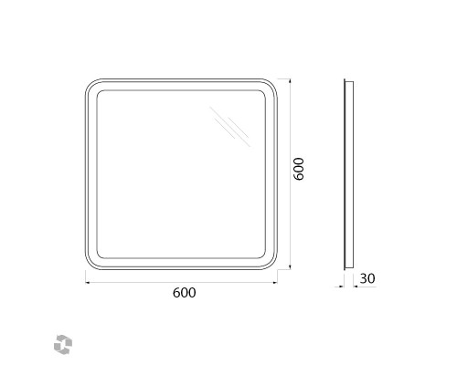 Зеркало BelBagno SPC-MAR-600-600-LED-BTN