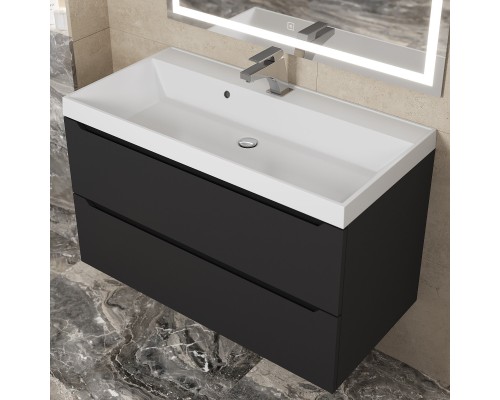 Тумба с раковиной Uperwood Tanos 90 см, черная