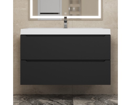 Тумба с раковиной Uperwood Tanos 90 см, черная