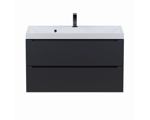 Тумба под раковину 90 см, Uperwood Tanos, черная матовая