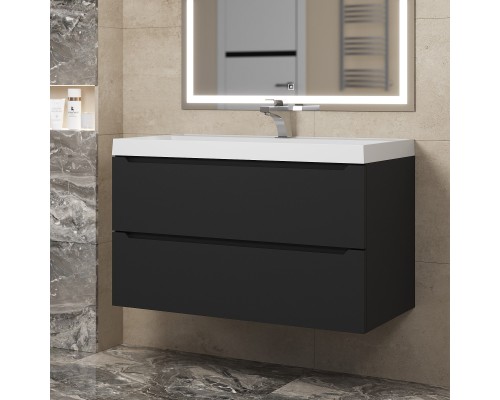 Тумба с раковиной Uperwood Tanos 90 см, черная