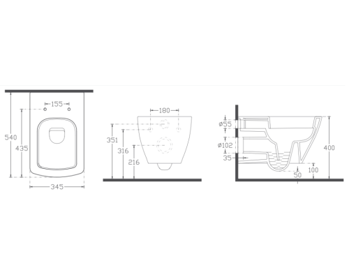 Унитаз подвесной безободковый ISVEA Purita 10PL02008SV белый 10PL02008SV