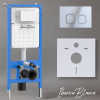 Комплект 2 в 1 инсталляция + клавиша смыва Iberica Blanca Esti-Q хром глянцевый