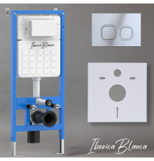Комплект 2 в 1 инсталляция + клавиша смыва Iberica Blanca Esti-Q хром глянцевый