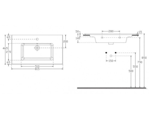 Раковина ISVEA SistemaT накладная 810x465x140 антрацит матовый 10SL51081SV-2C