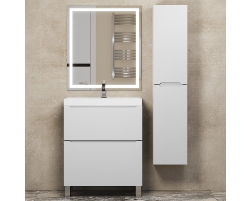 Тумба под раковину 70 см, Uperwood Tanos, напольная, белая, 2 ящика