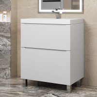 Тумба под раковину 70 см, Uperwood Tanos, напольная, белая, 2 ящика