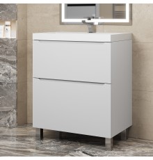 Тумба под раковину 70 см, Uperwood Tanos, напольная, белая, 2 ящика