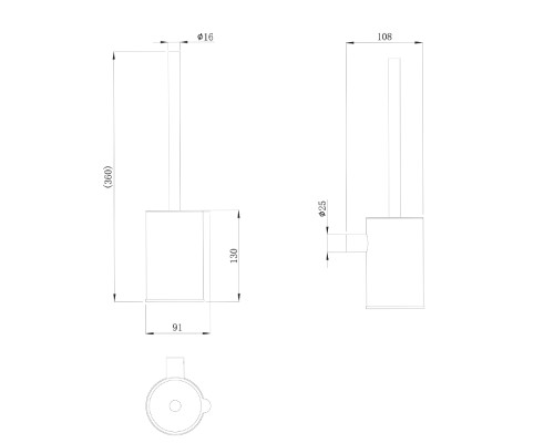 Настенный ерш для унитаза Raiber premium RPG-80010 Graceful, матовое золото
